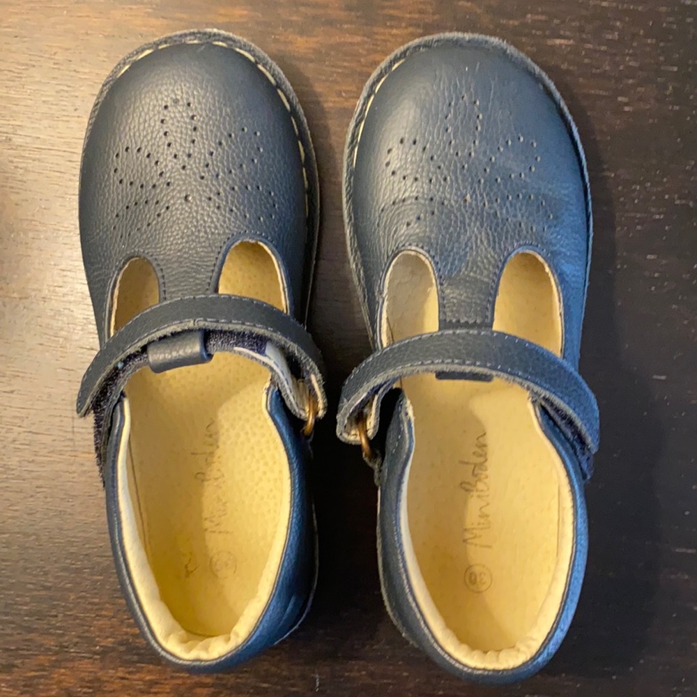 Mini Boden navy leather t-bar flats